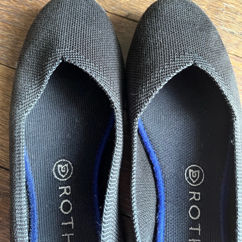 Rothy’s “The Flat” dark gray shoes